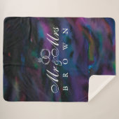 スモカパーソナライズされたーさんは水彩画を描く シェルパブランケット (正面(横))