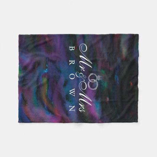 スモカパーソナライズされたーさんは水彩画を描く フリースブランケット (正面(横))