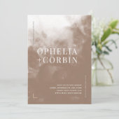 スモキーブラウンミニマル結婚ズ 招待状 (スタンド正面)