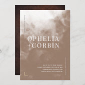 スモキーブラウンミニマル結婚ズ 招待状 (正面/裏面)