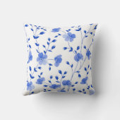 スモダンカイブルー水色フローラ    クッション (裏面)