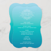 スモダンクエレガントロールズ・ティール（緑がかった色）・ブグラデーションルー結婚ズ メニュー (正面/裏面)