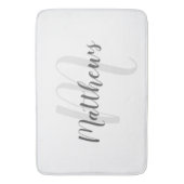 スモダンクリパーソナライズされたプト・モノグラム/ファミリ名 バスマット (正面縦)