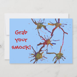 スモックを掴め!絵を描誕生日招待状 招待状