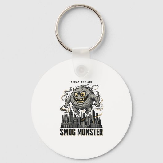 スモッグモンスターTシャツ ビンテージ風 彫刻 エコ警告 A キーホルダー (正面)