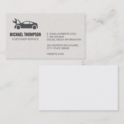 スモッグ技術 |自動車の修理と修理 名刺 (正面/裏面)