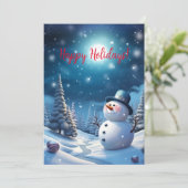 スモリング雪だるまクリスマスホリデーカード シーズンカード (スタンド正面)