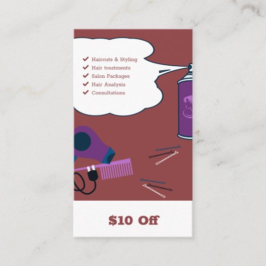 スモーキトパーズヘアサロン$10オフ 割引カード (正面)