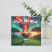 スモーキンググリルでのBBQパーティー 招待状 (スタンド正面)