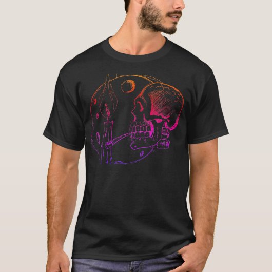 スモーキング・スカル Tシャツ (正面)