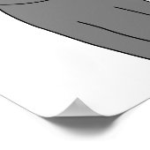 スモーキーなグレーの猫の漫画。 ポスター (角)