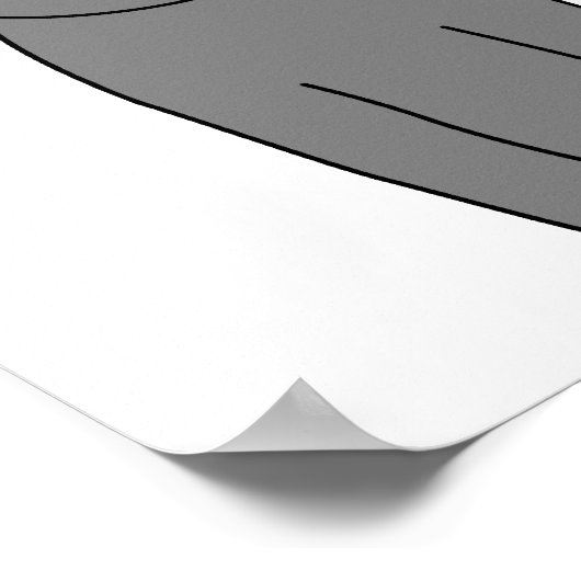 スモーキーなグレーの猫の漫画。 ポスター (角)