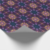 スモーキーな水彩紫の青とクリームパターン ラッピングペーパー (角)