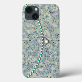 スモーキーアクア（真珠） iPhone 13ケース