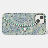 スモーキーアクア(真珠) iPhoneケース (裏面横)