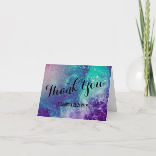 スモーキーギャラクシーウェディングお礼カード サンキューカード (正面)