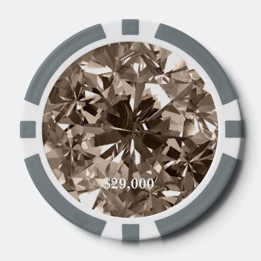 スモーキークォーツジェムストーントランプのポーカーチップストライプエッジ ポーカーチップ (正面)