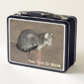 スモーキーグレイのタビー猫 メタルランチボックス (裏面)