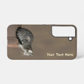スモーキーグレイのタビー猫 SAMSUNG GALAXYケース (裏面横)