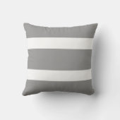 スモーキーグレイ&ホワイトはっきりしたストライプの装飾用クッション クッション (裏面)
