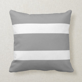 スモーキーグレイ&ホワイトはっきりしたストライプの装飾用クッション クッション