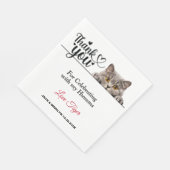 スモーキーグレーピーキングキャット紙ナプキンス スタンダードランチョンナプキン (角)