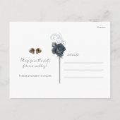 スモーキーグレーブルーバラスカルゴシックSave The Date 案内ポストカード (裏面)