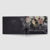 スモーキーダークブラックローズブーケ結婚ーズ ゲストブック (全面)