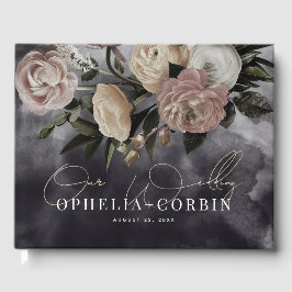 スモーキーダークブラックローズブーケ結婚ーズ ゲストブック