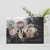 スモーキーダークブラックローズブーケ結婚ーズ セーブザデート (スタンド正面)