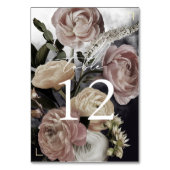 スモーキーダークブラックローズブーケ結婚ーズ テーブルナンバー (裏面)