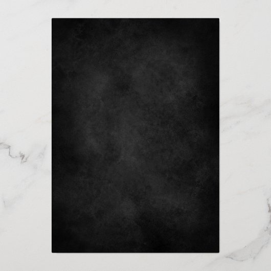 スモーキーダークブラックローズブーケ結婚ーズ 箔招待状 (裏面)