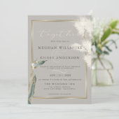 スモーキーティール(緑がかった色)アンスリウムパンパスグラス 招待状 (スタンド正面)