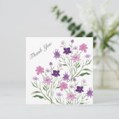 スモーキーピンクの花ありがとう招待状 サンキューカード (スタンド正面)