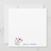 スモーキーピンクの花ありがとう招待状 サンキューカード (裏面)