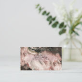 スモーキーピンクウォーターカラーコズミック銀河系スパークル美しい 名刺 (スタンド正面)