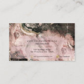 スモーキーピンクウォーターカラーコズミック銀河系スパークル美しい 名刺 (裏面)