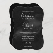 スモーキーブラックウォーター結婚式招待状 招待状 (正面/裏面)