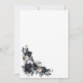 スモーキーブラックフローラ幾何学的ブライダルシャワー 招待状 (裏面)