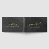 スモーキーブラック&金ゴールドエレガントな結婚式 ゲストブック (全面)