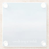 スモーキーブルーグラデーションの水色 ガラスコースター (裏面)