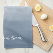 スモーキーブルーグラデーションの水色 キッチンタオル (四つ折り)