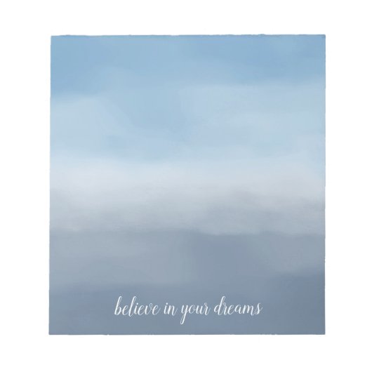 スモーキーブルーグラデーションの水色 ノートパッド (正面)