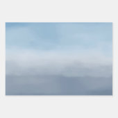 スモーキーブルーグラデーションの水色 ラッピングペーパーシート (正面)