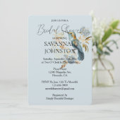 スモーキーブルーハミングバードアジサイブライダルシャワー 招待状 (スタンド正面)