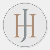 スモーキーブルーブラウンモノグラムロゴ ラウンドシール (正面)