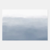 スモーキーブルーホワイトグラデーションシルバーグラムレパードプリント ラッピングペーパーシート (正面3)