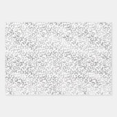 スモーキーブルーホワイトグラデーションシルバーグラムレパードプリント ラッピングペーパーシート (正面2)