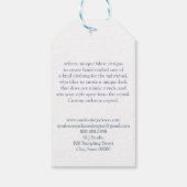 スモーキーブルーモノグラムハンドメイド服ラベル ギフトタグ (裏面)