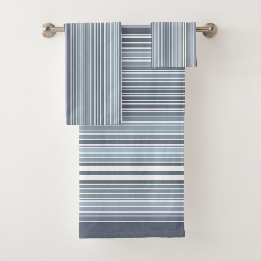 スモーキーブルーラベンダーストライプズ バスタオルセット (インサイチュ)